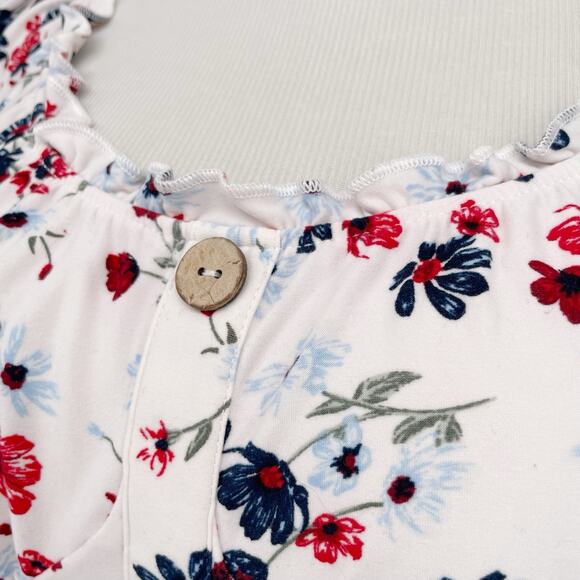 NOBO No Boundaries Medium Y2K Top Peasant Floral Baby-Doll Cottage Whimsy - Picture 4 of 8